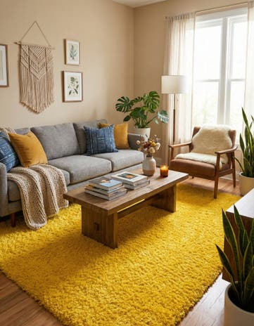 7' 10 x 10' Solid Shag Rug