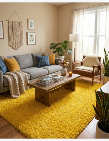 7' 10 x 10' Solid Shag Rug