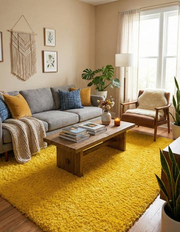 7' 10 x 10' Solid Shag Rug