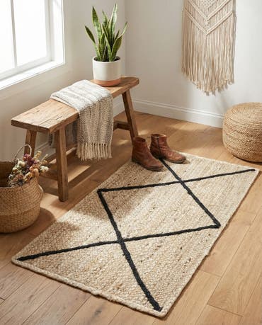  2' x 3' 1  Hand Braided Jute Rug