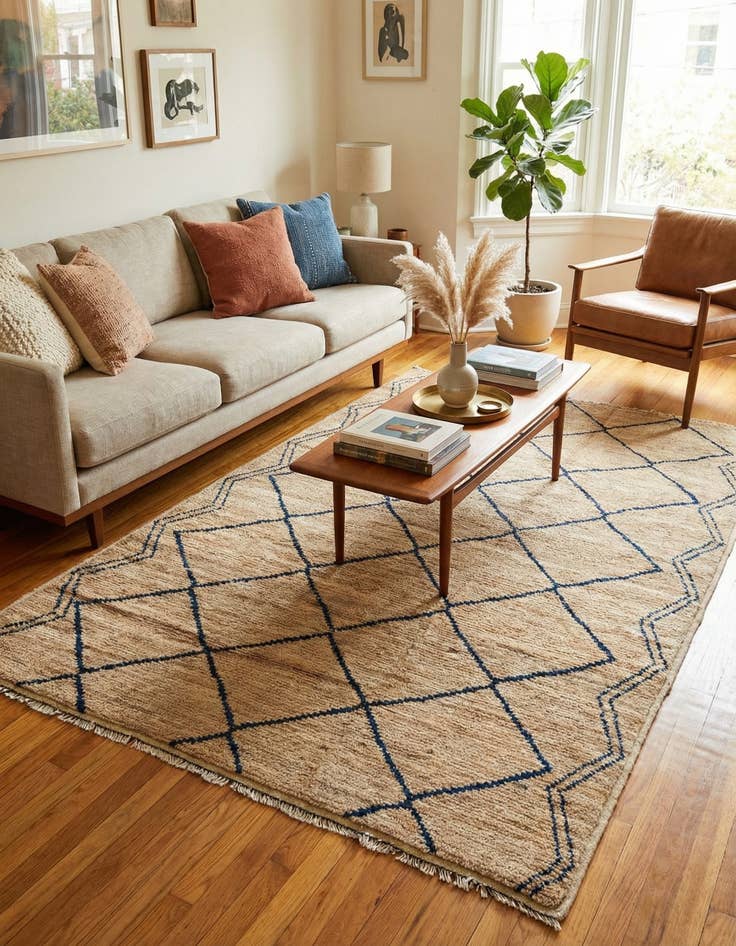 Detail image of 6' x 8' 9  Hand Knotted Moroccan Wool Rug