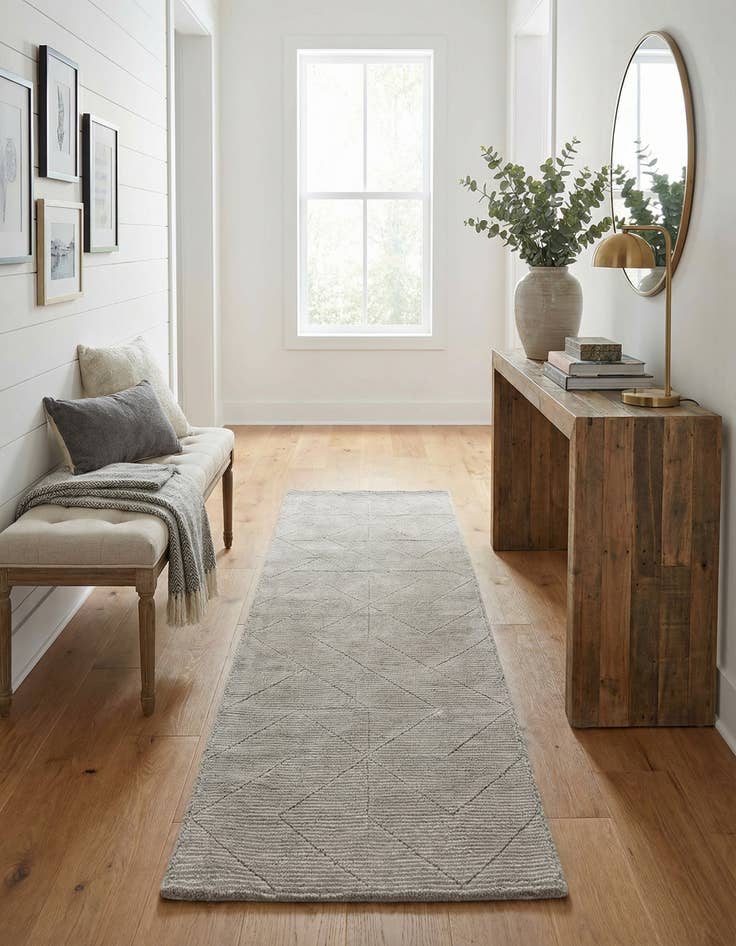 Detail image of  2' x 8' WoolCraft Geometric Runner Rug