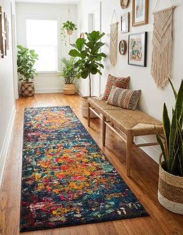Washable Hyacinth Runner Rug