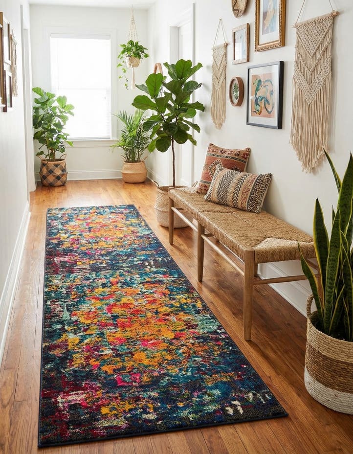 2' 7 x 10' Washable Hyacinth Runner Rug