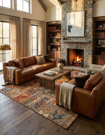 8' 1 x 9' 9 Modern Manshu Wool Rug