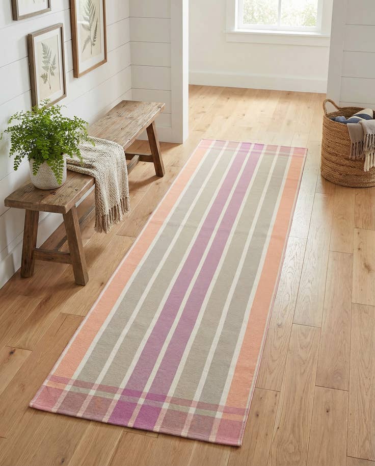 Detail image of 2' 7 x 12' Easy-Clean Striped Indoor / Outdoor Runner Rug