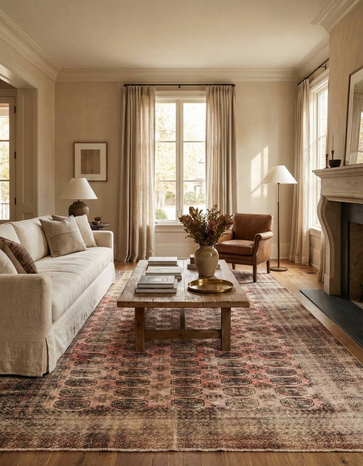 Detail image of 6' 10 x 8' 7  Hand Knotted Ultra Vintage Persian Wool Rug