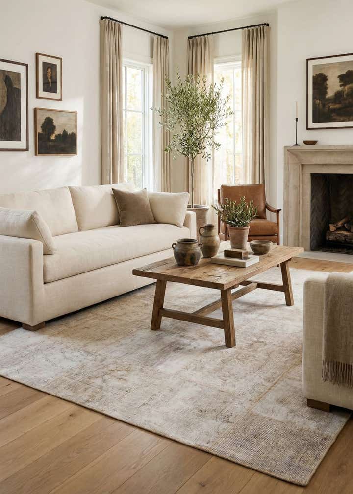 5' x 6' 8 Hand Knotted Ultra Vintage Persian Wool Rug