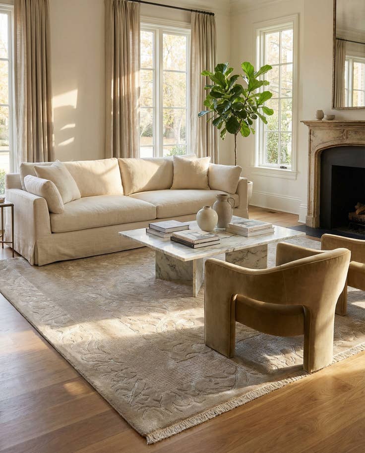 Detail image of 6' 11 x 9' 5 Hand Knotted Darya Wool Rug