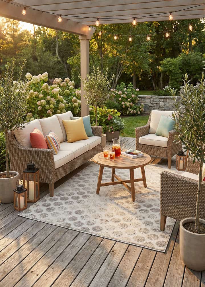 6' x 9' Easy-Clean Sabrina Soto Indoor / Outdoor Rug