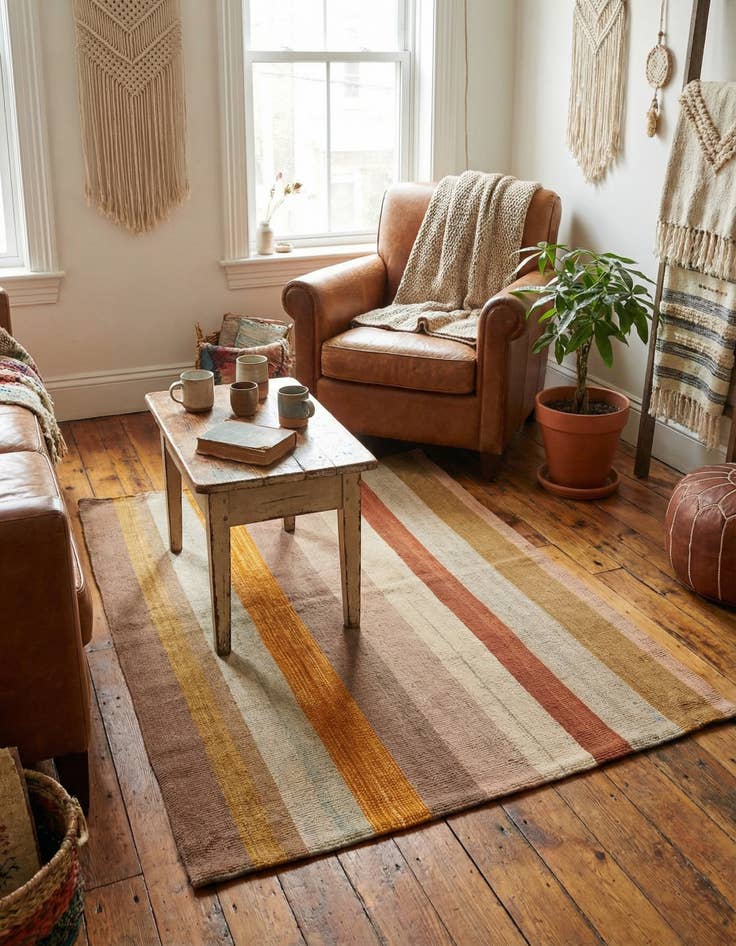 Detail image of 2' 5 x 2' 6  Hand Woven Pillow Wool Square Rug