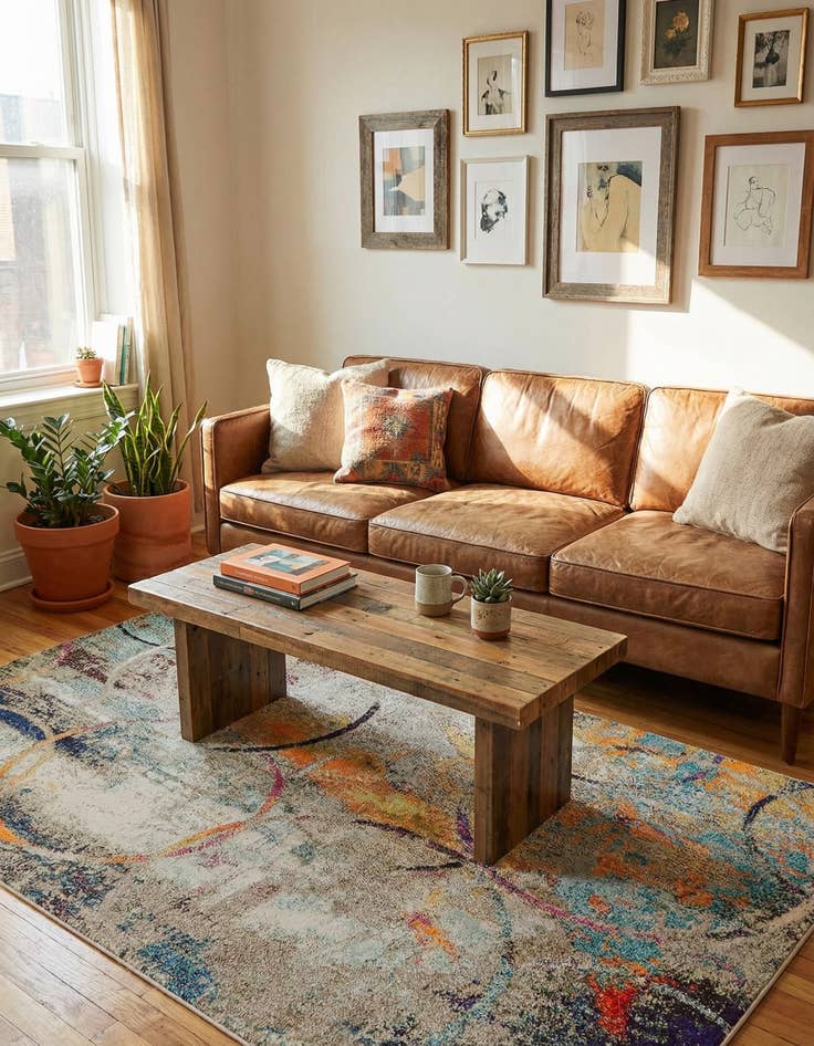 Detail image of 5' x 8'  Washable Spectrum Rug