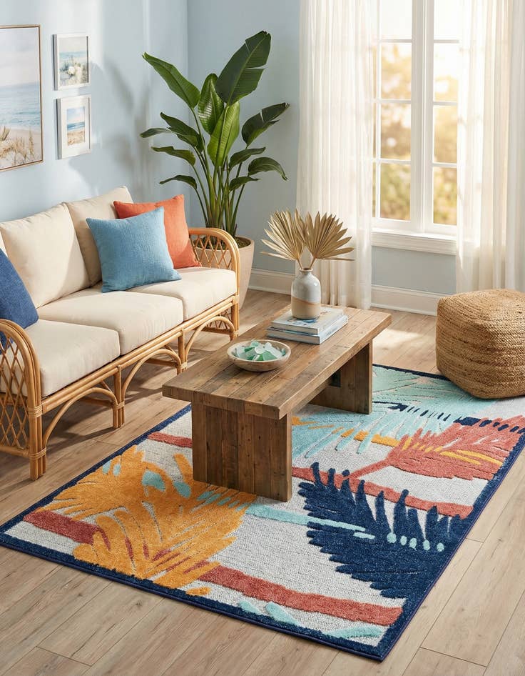 Detail image of 4' x 6' Easy-Clean Belize Indoor / Outdoor Rug