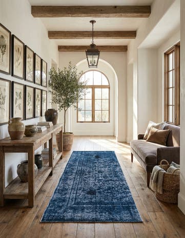 4' 3 x 8' 7 Hand Knotted Ultra Vintage Persian Wool Runner Rug