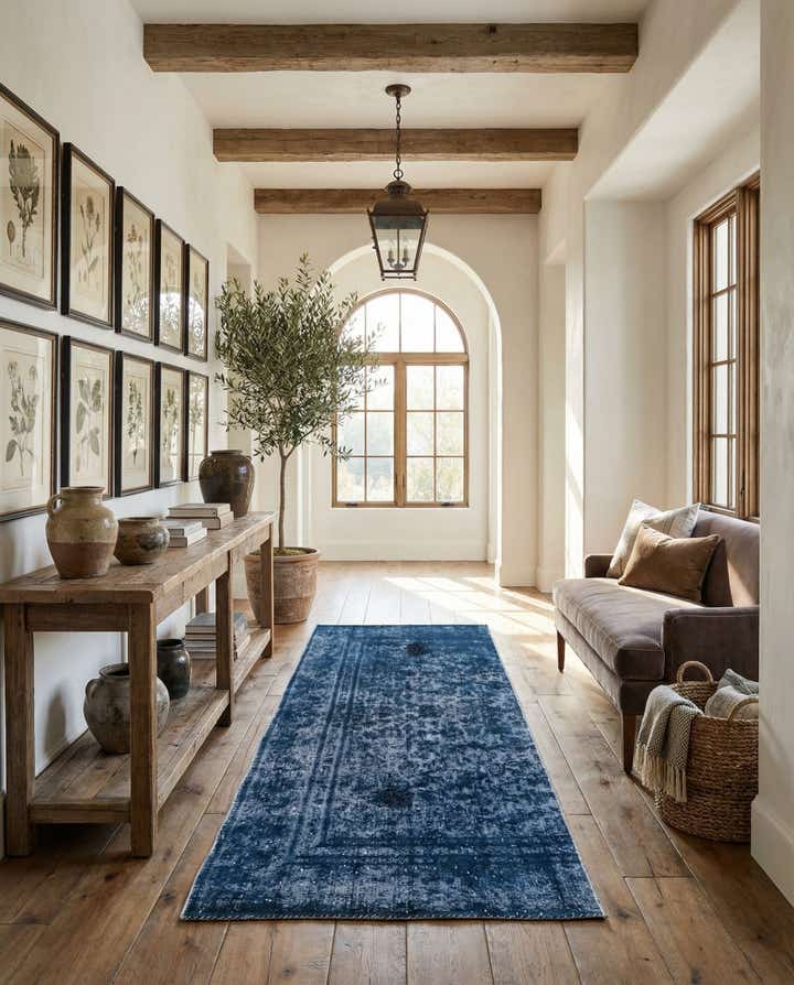 4' 3 x 8' 7 Hand Knotted Ultra Vintage Persian Wool Runner Rug
