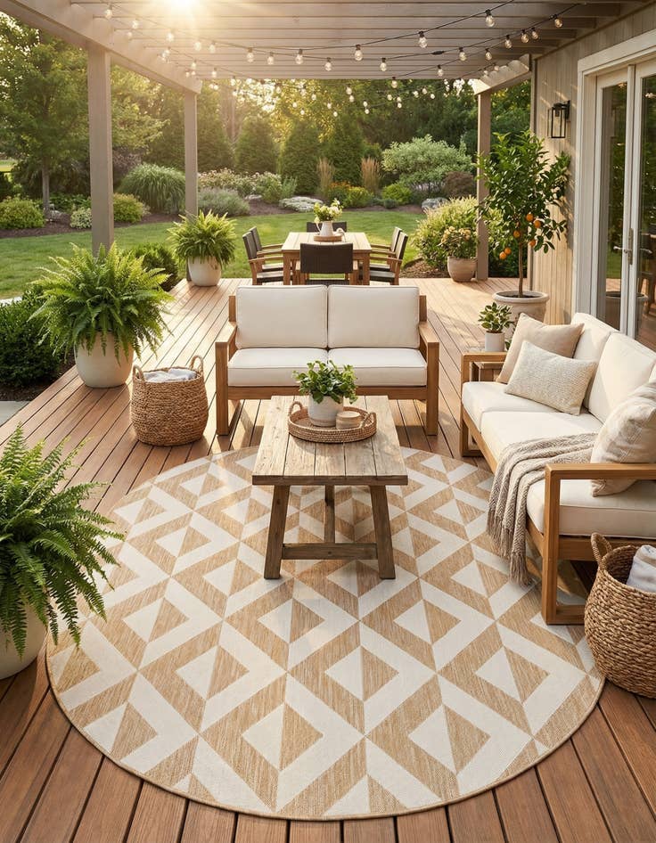 Detail image of 7' 10 x 10'  Washable Jill Zarin Napa Indoor / Outdoor Oval Rug