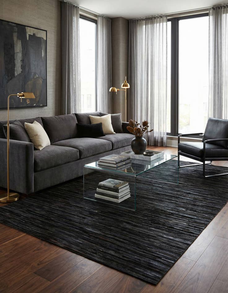 Detail image of 5' x 8' Cowhide Stocks Rug