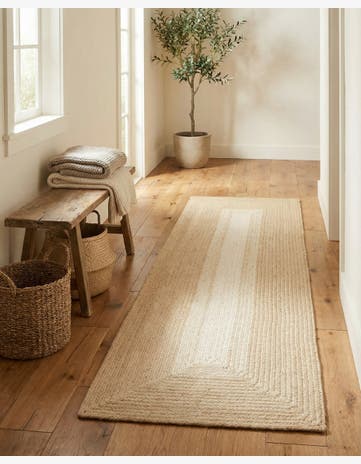 2' x 6' 1 Handmade Hand Braided Wool Runner Rug