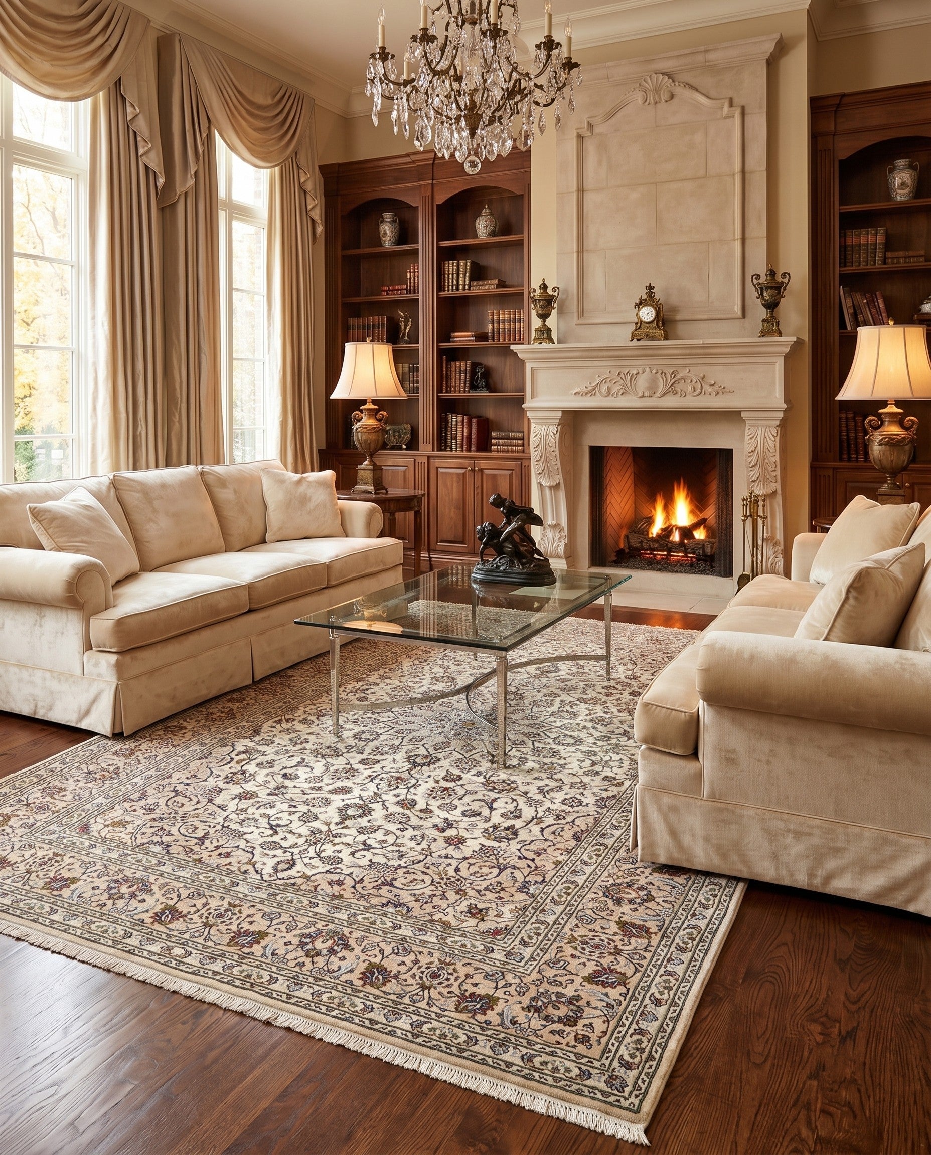 8' 2 x 11' 6 Kashan Wool Rug