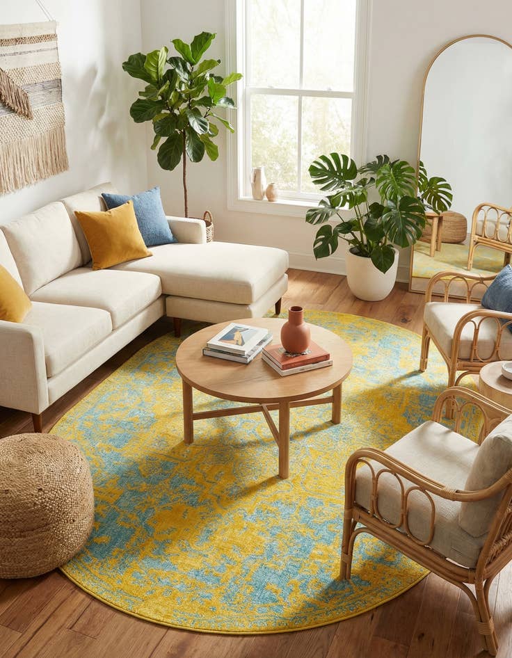 Detail image of 7' 10 x 10' Easy-Clean Jill Zarin Dubai Indoor / Outdoor Oval Rug