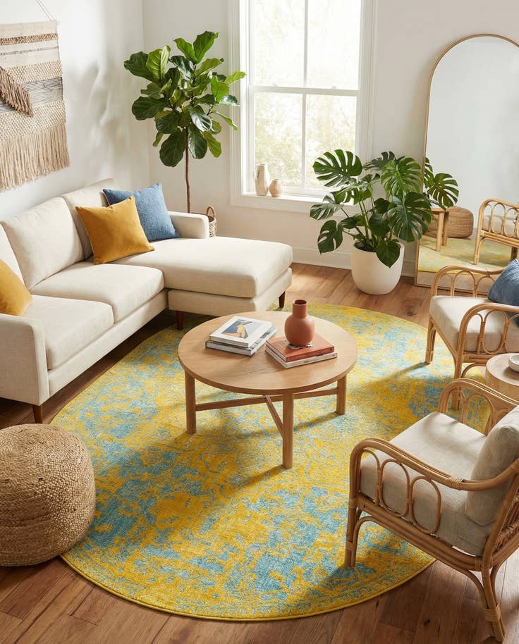 Detail image of 7' 10 x 10' Easy-Clean Jill Zarin Dubai Indoor / Outdoor Oval Rug