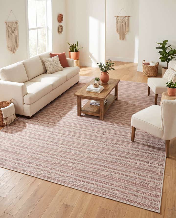 9' x 12' Easy-Clean Striped Indoor / Outdoor Rug