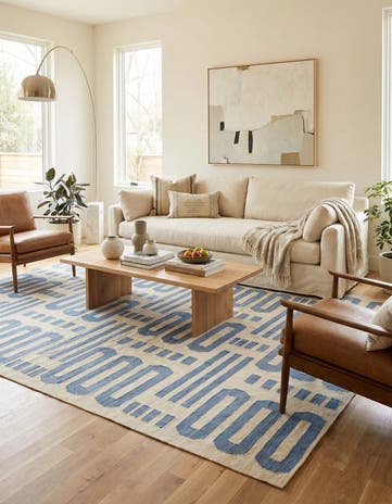 6' 10 x 9' 9 Hand Woven Kilim Modern Wool Rug
