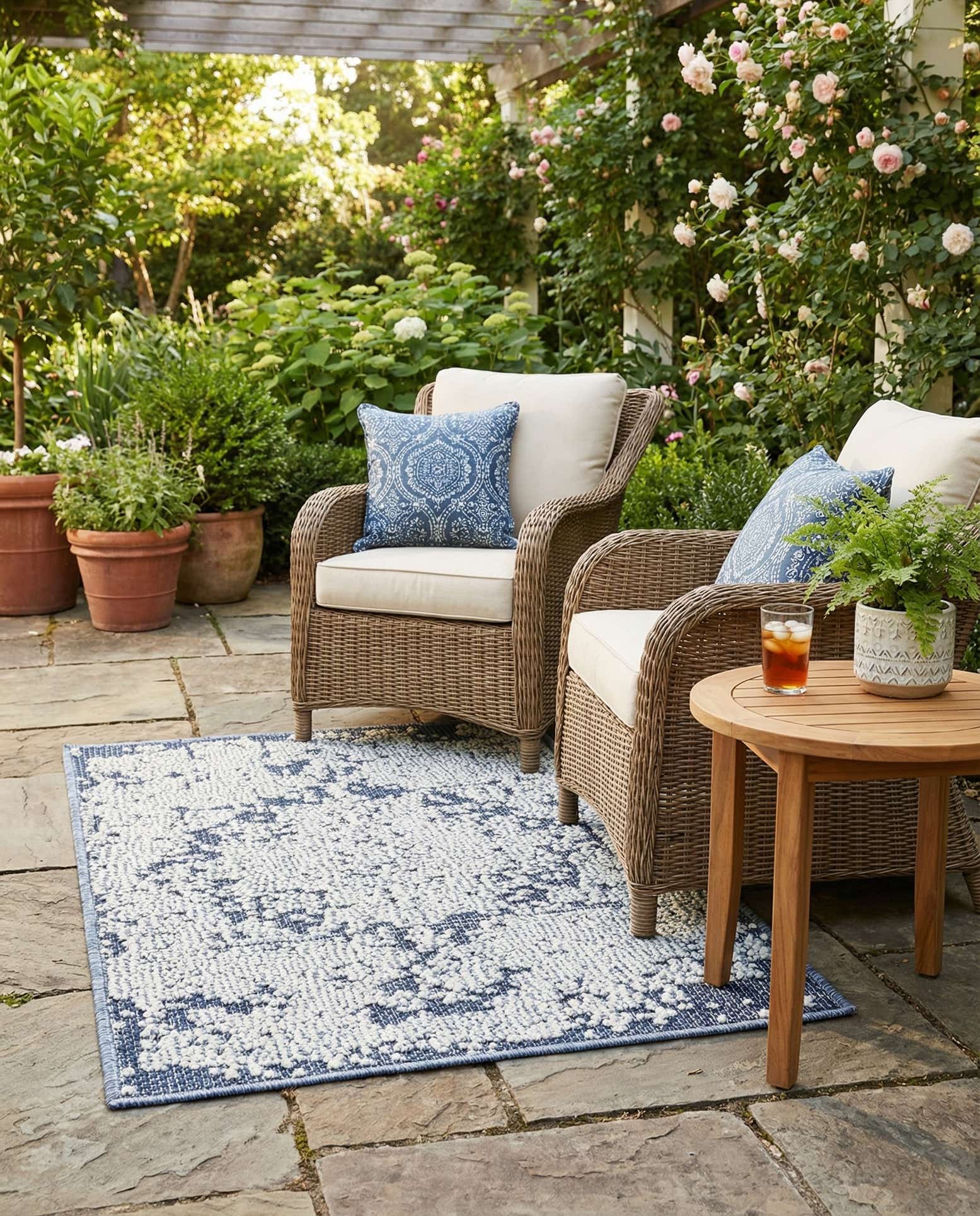 2' x 3' 1 Easy-Clean Traditional Indoor / Outdoor Rug
