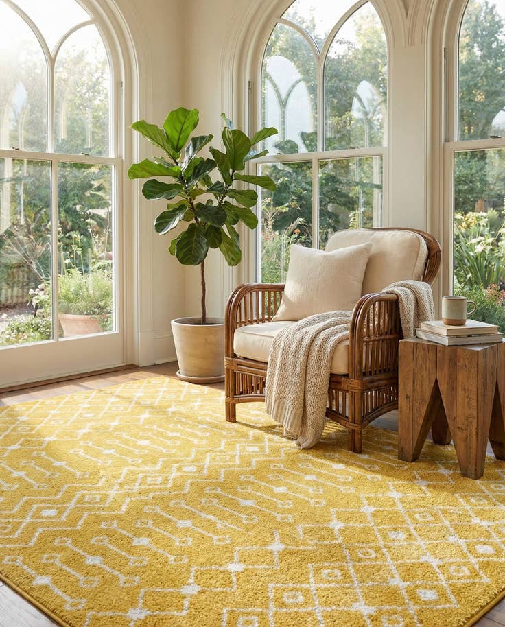 Detail image of 6' x 9' Moroccan Trellis Rug