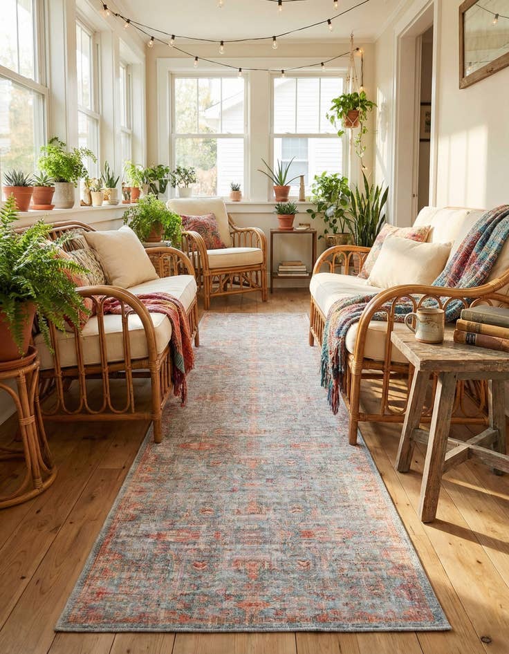 Detail image of 2' 7 x 14'  Washable Nostalgia Runner Rug