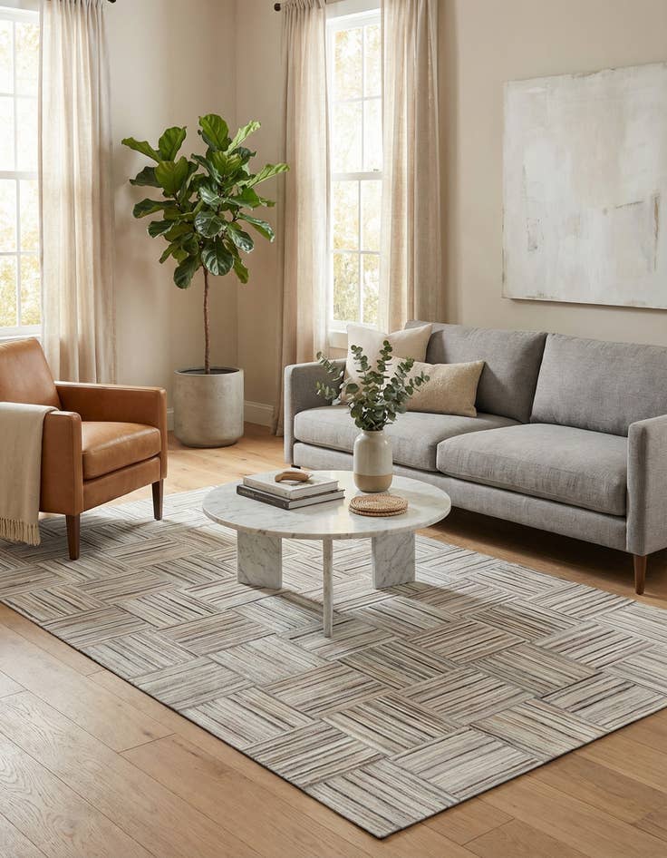 Detail image of 5' x 8' 2 Cowhide Stocks Rug