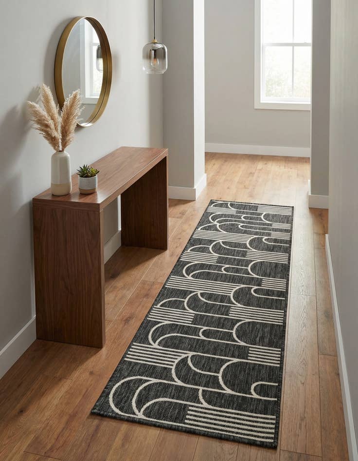 Detail image of 2' x 6' Easy-Clean Modern Indoor / Outdoor Runner Rug