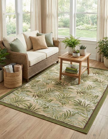 4' x 6' Easy-Clean Botanical Indoor / Outdoor Rug