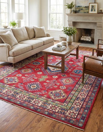 6' 10 x 9' 3 Hand Knotted Kazak Rug