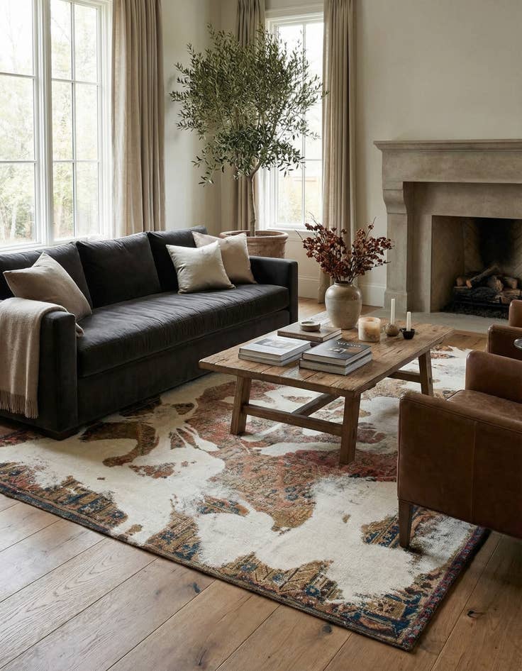 Detail image of 6' 4 x 9' 8  Hand Knotted Ultra Vintage Persian Wool Rug