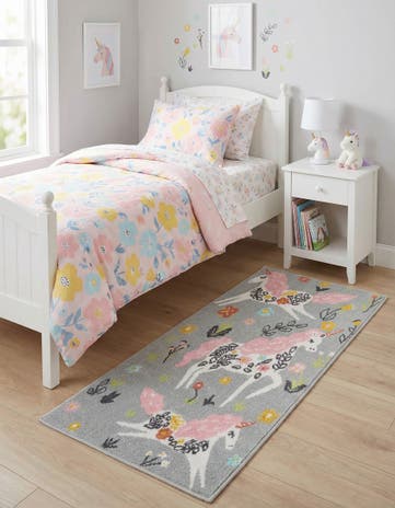 2' 2 x 4' Unicorns Whimsy Kids Runner Rug