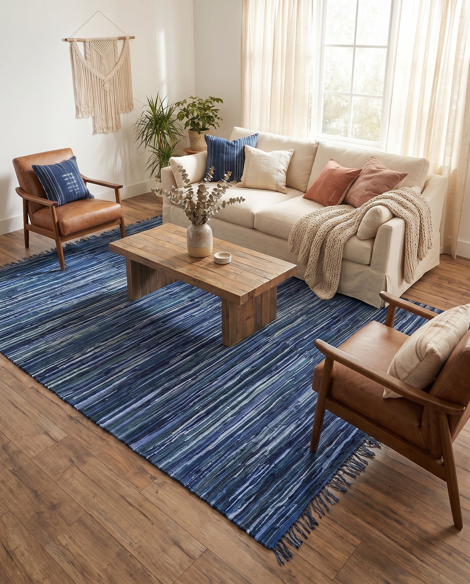 9' x 12' Hand Woven Chindi Cotton Rug