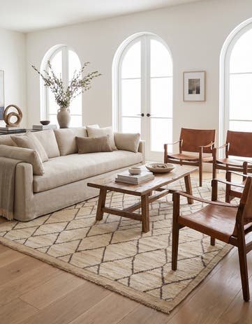 5' 9 x 8' 7 Hand Knotted Moroccan Wool Rug