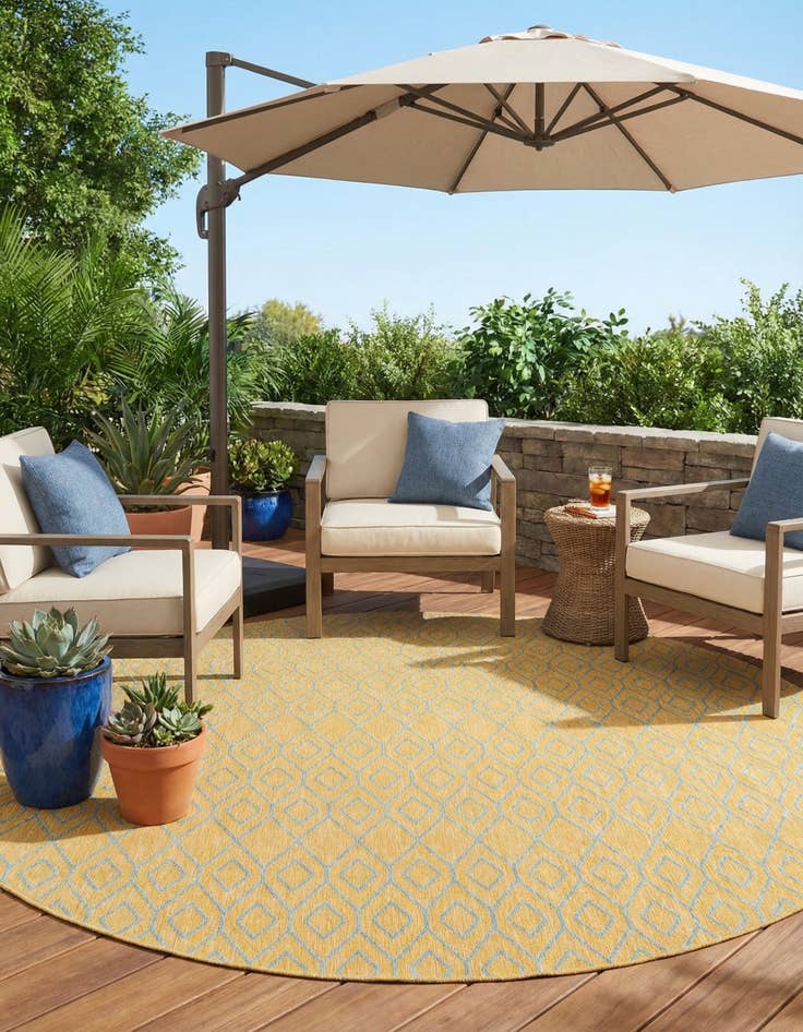 Detail image of 13' x 13'  Washable Jill Zarin Turks and Caicos Indoor / Outdoor Round Rug