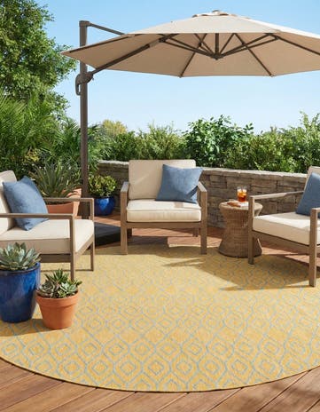 13' x 13' Easy-Clean Jill Zarin Turks and Caicos Indoor / Outdoor Round Rug