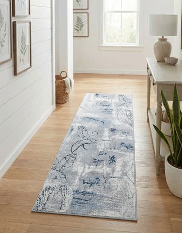 Ivory Gray Kamala Washable Runner Rug