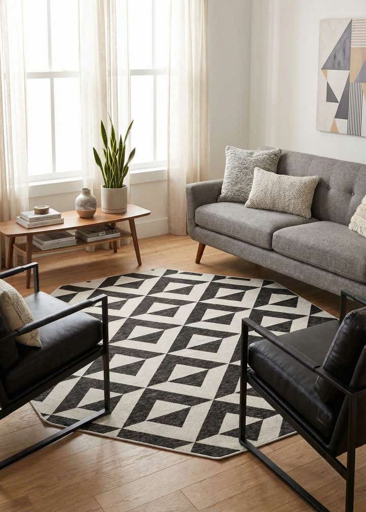 7' 10 x 7' 10 Easy-Clean Jill Zarin Napa Indoor / Outdoor Octagon Rug