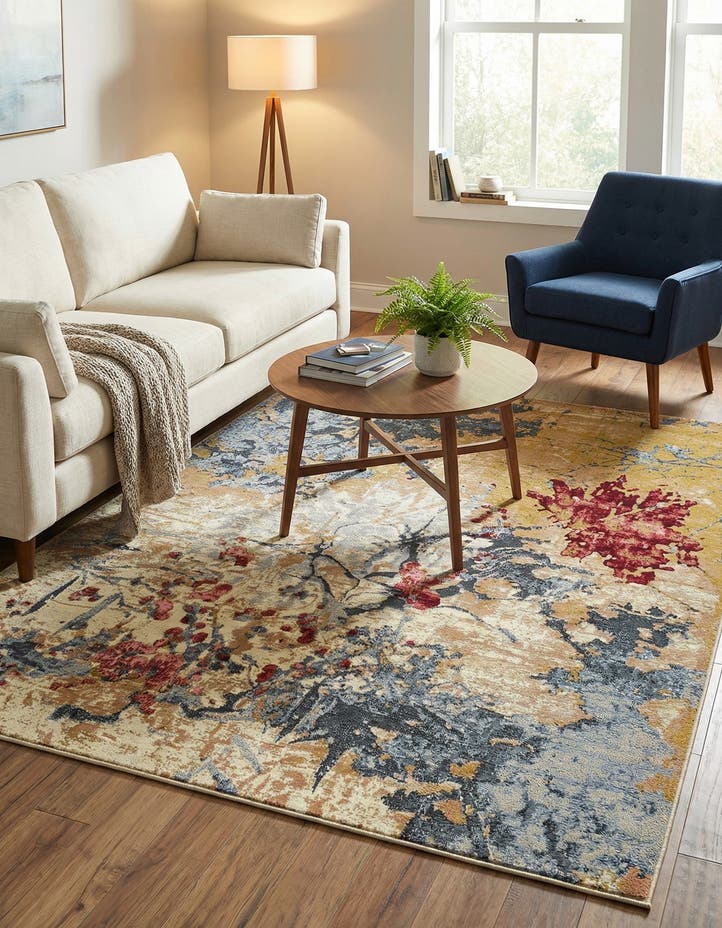 5' 3 x 7' Easy-Clean Modern Indoor / Outdoor...