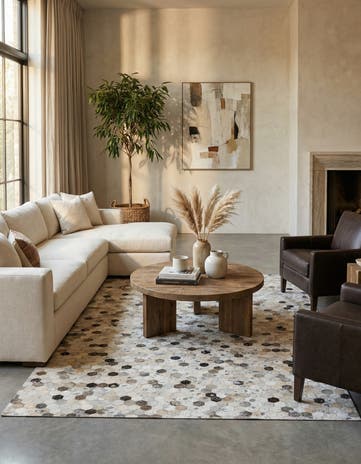 5' 1 x 8' Cowhide Stocks Rug