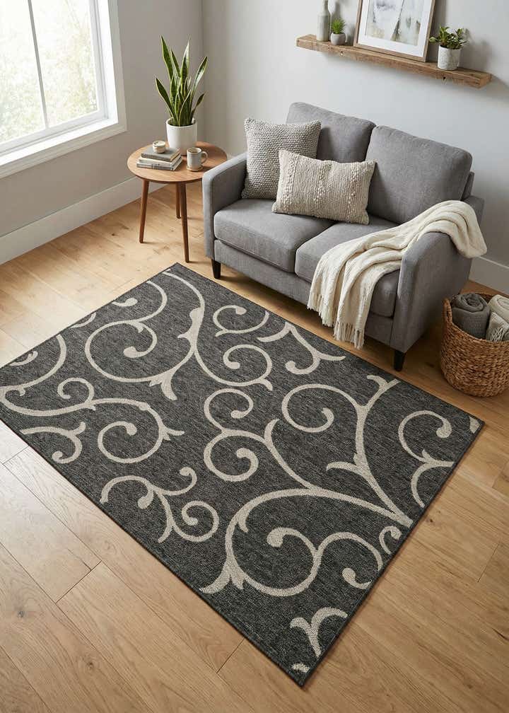 4' x 6' Easy-Clean Botanical Indoor / Outdoor Rug