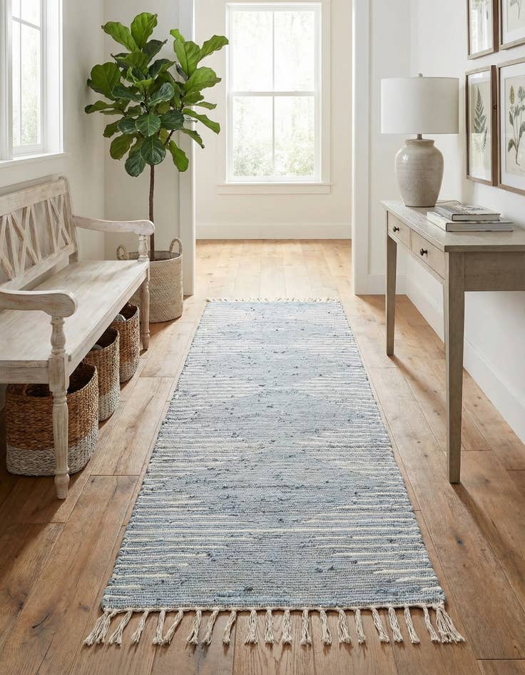 Detail image of  2' 7 x 10' Chindi Cotton Runner Rug