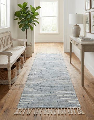 Light Gray Chindi Cotton Runner Rug