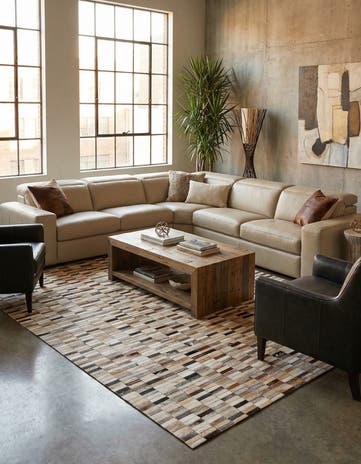 5' 1 x 8' Cowhide Stocks Rug