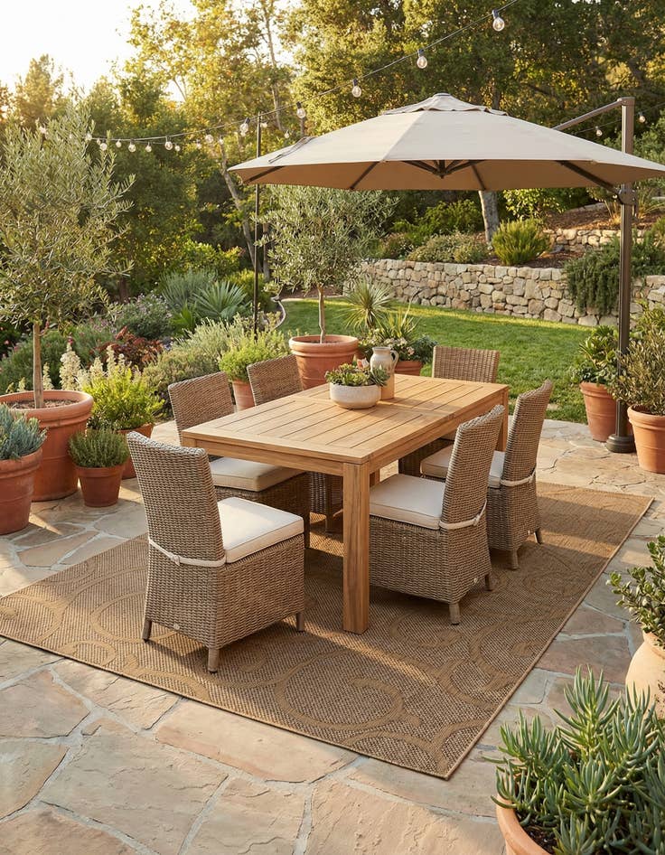 Detail image of 8' x 11' 4  Washable Botanical Indoor / Outdoor Rug