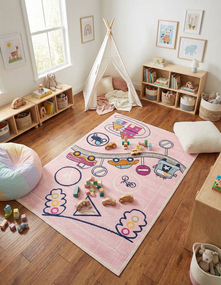 Detail image of 5' 3 x 7' 7  Washable  Indoor / Outdoor Rug